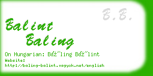 balint baling business card